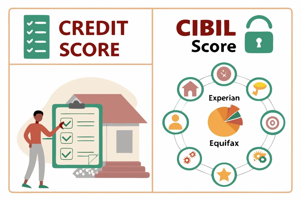 Infographic explaining that checking your CIBIL score is a soft inquiry that does not reduce your score, contrasted with hard inquiries when applying for credit which can lower it. Includes sections labeled 'Soft Inquiry' (user checking own score, harmless) and 'Hard Inquiry' (bank reviewing loan or card application, may reduce score). Also shows safe monitoring tips: use trusted apps or websites, check quarterly, set reminders, and sign up for alerts to report errors immediately.